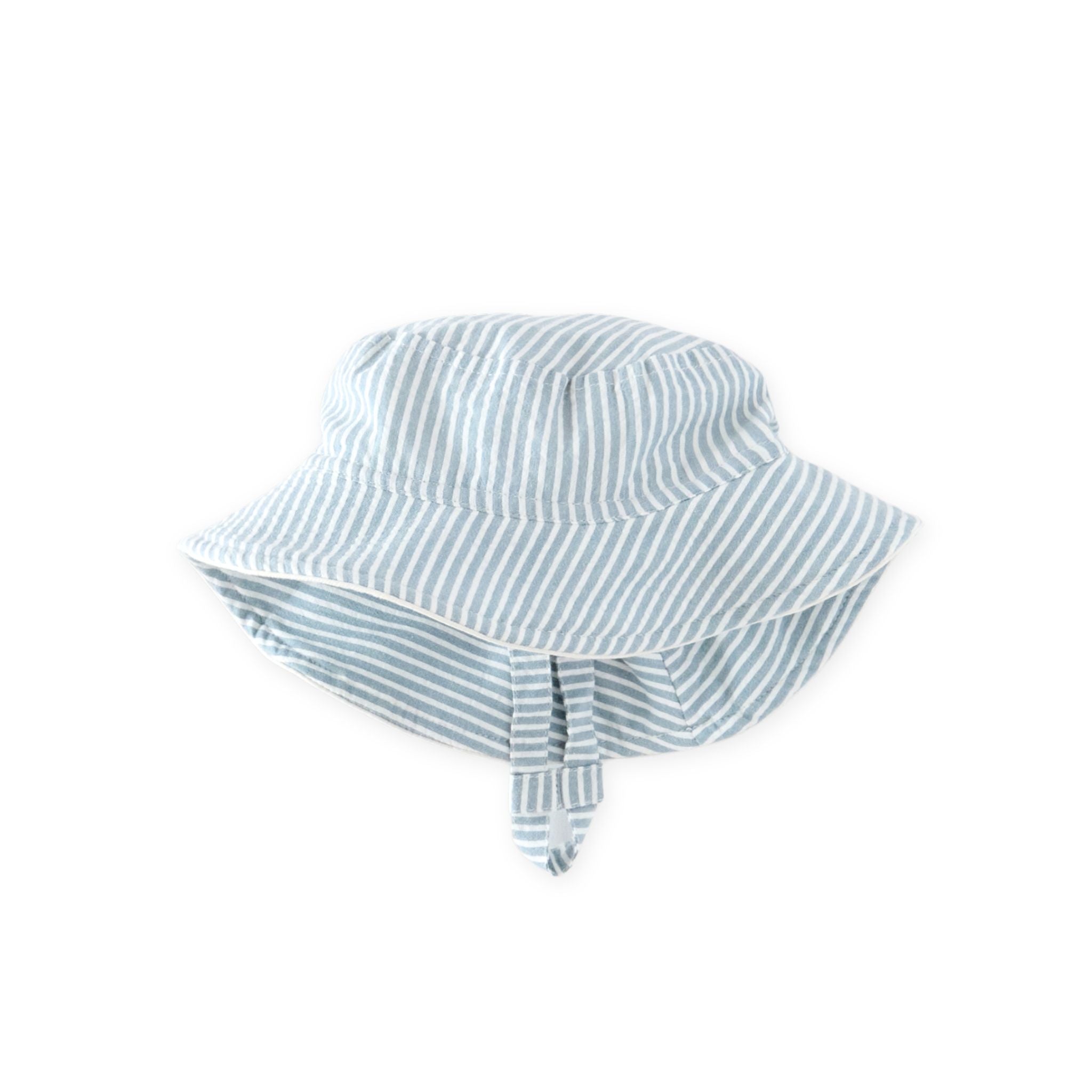 Seersucker Bucket Hat - Marine Blue