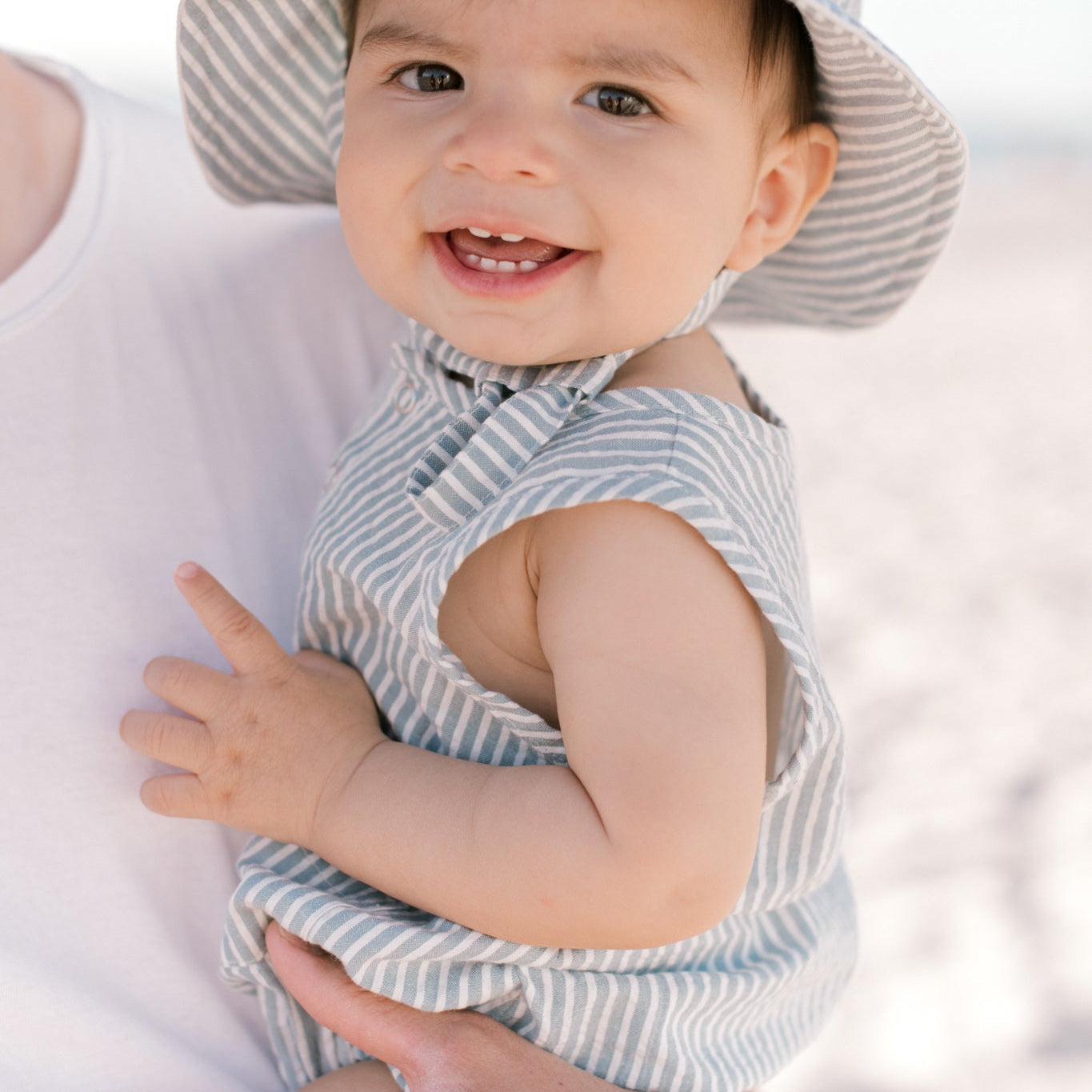 Seersucker Bucket Hat - Marine Blue