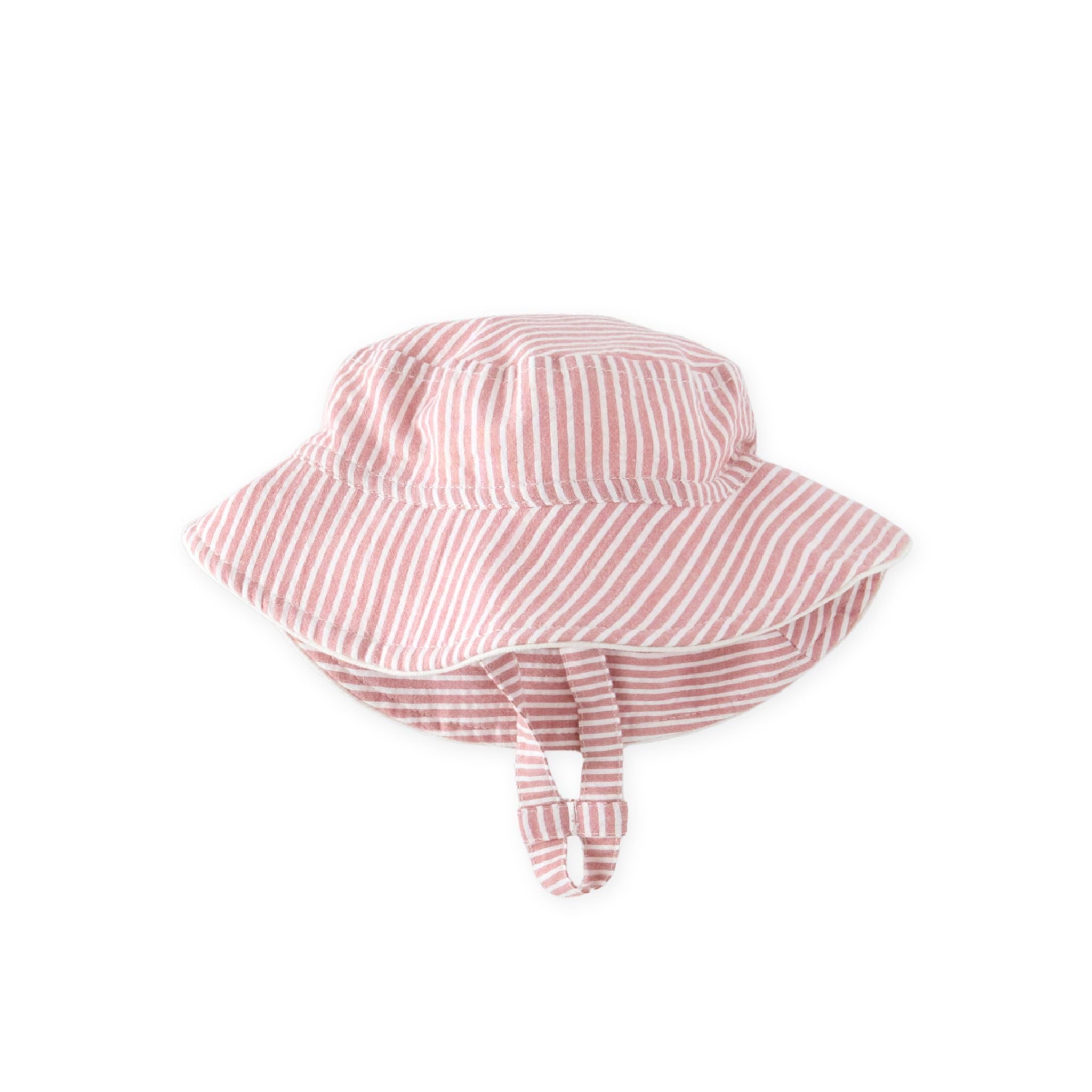 Seersucker Bucket Hat - Anchor Red