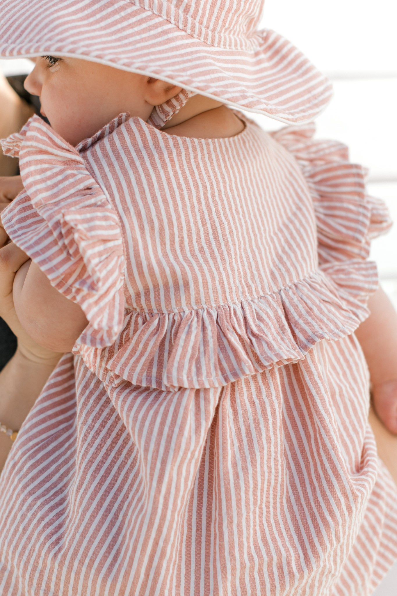 Seersucker Bucket Hat - Anchor Red