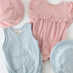 Seersucker Bucket Hat - Anchor Red