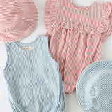 Seersucker Bucket Hat - Anchor Red