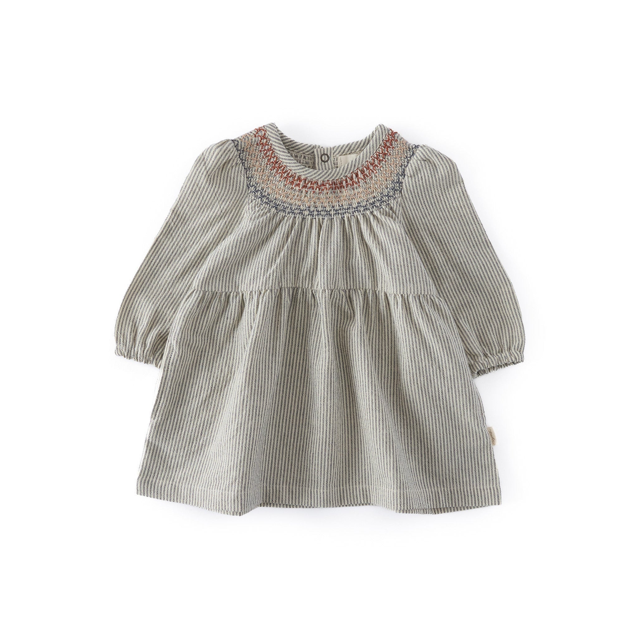 Railroad Smocked Dress - Railroad Stripe