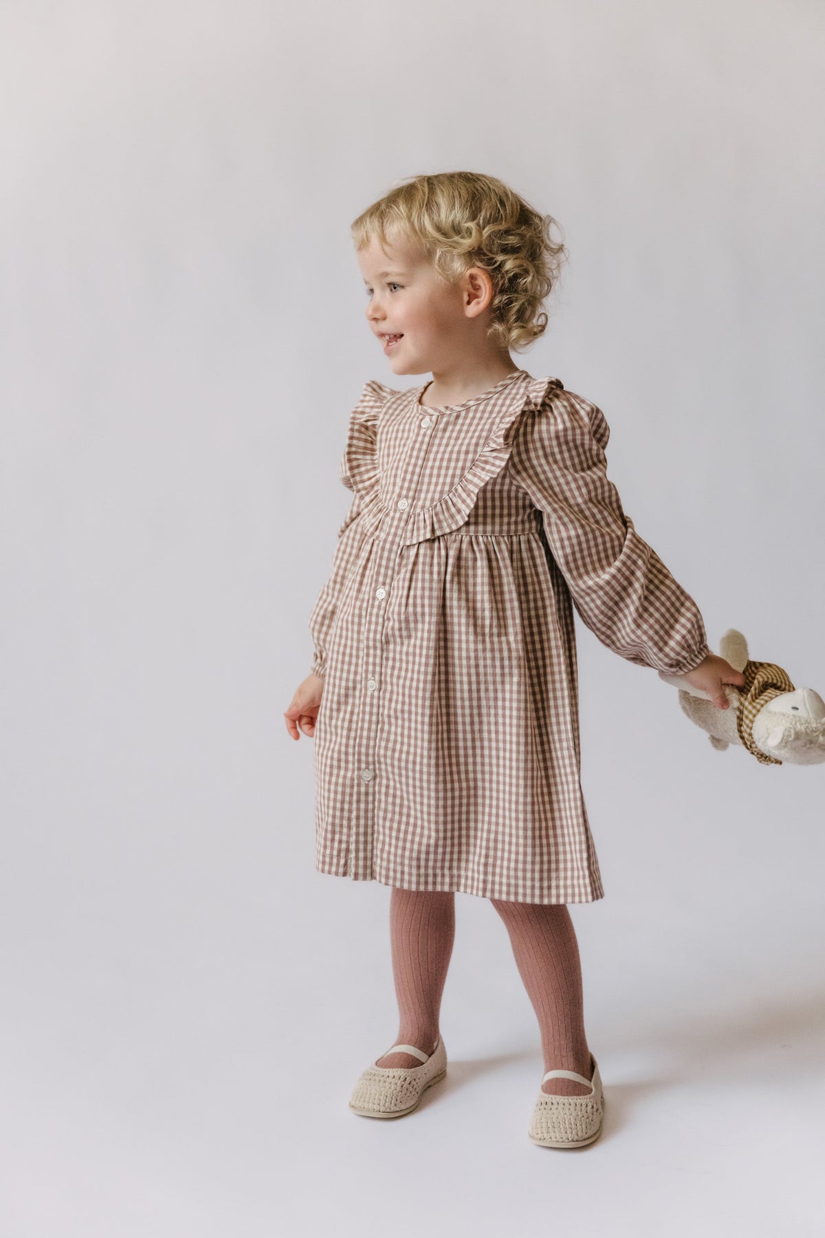 kids gingham dress thistle