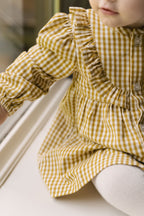 kids gingham dress dijon