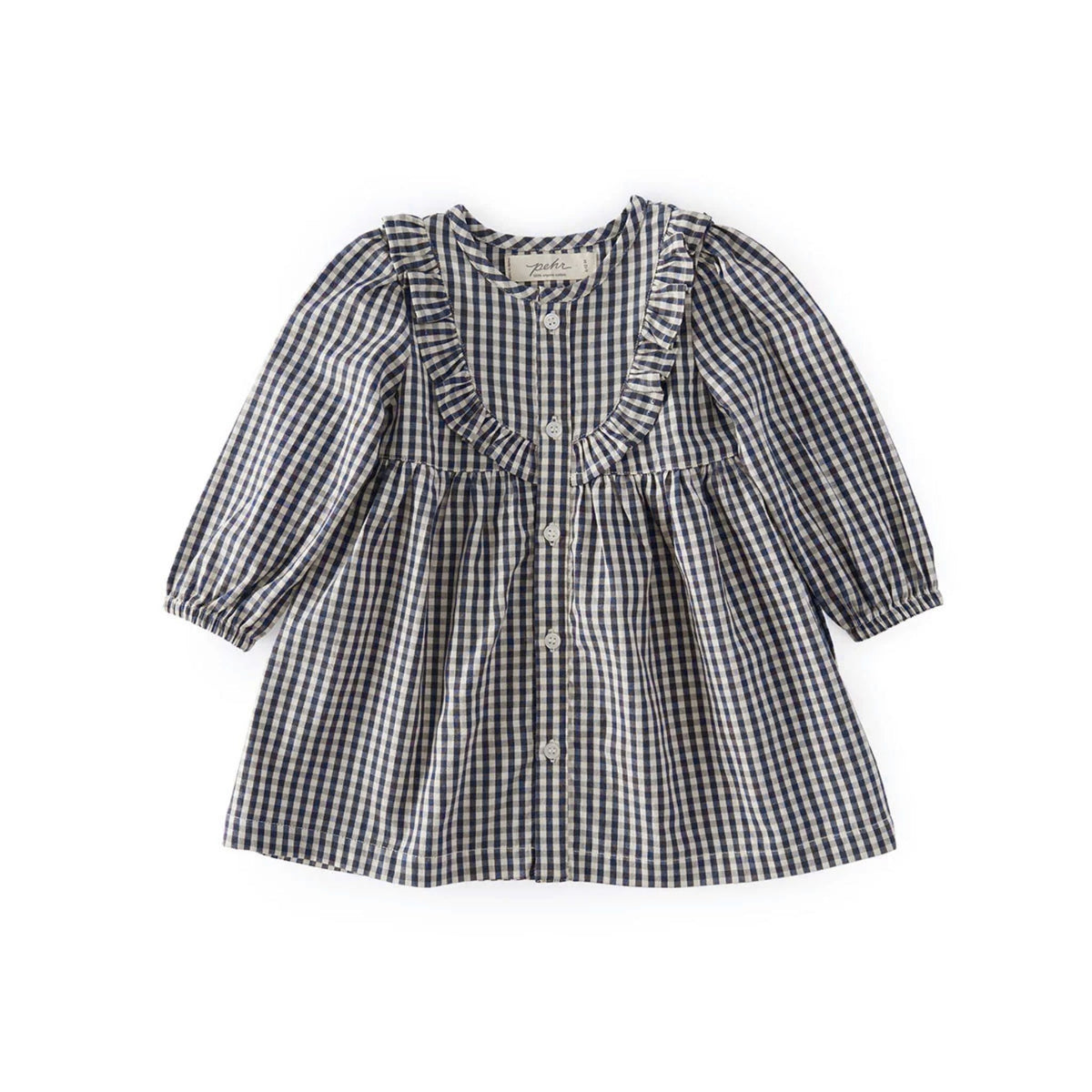 kids gingham dress indigo in blues pattern