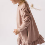 pehr-French Terry Ruffle Hem Dress - Soft Peony-2