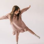 pehr-French Terry Ruffle Hem Dress - Soft Peony-4