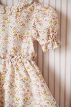 kids ruffle puff sleeve dress floret