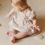 Ruffle Puff Sleeve Dress - Floret