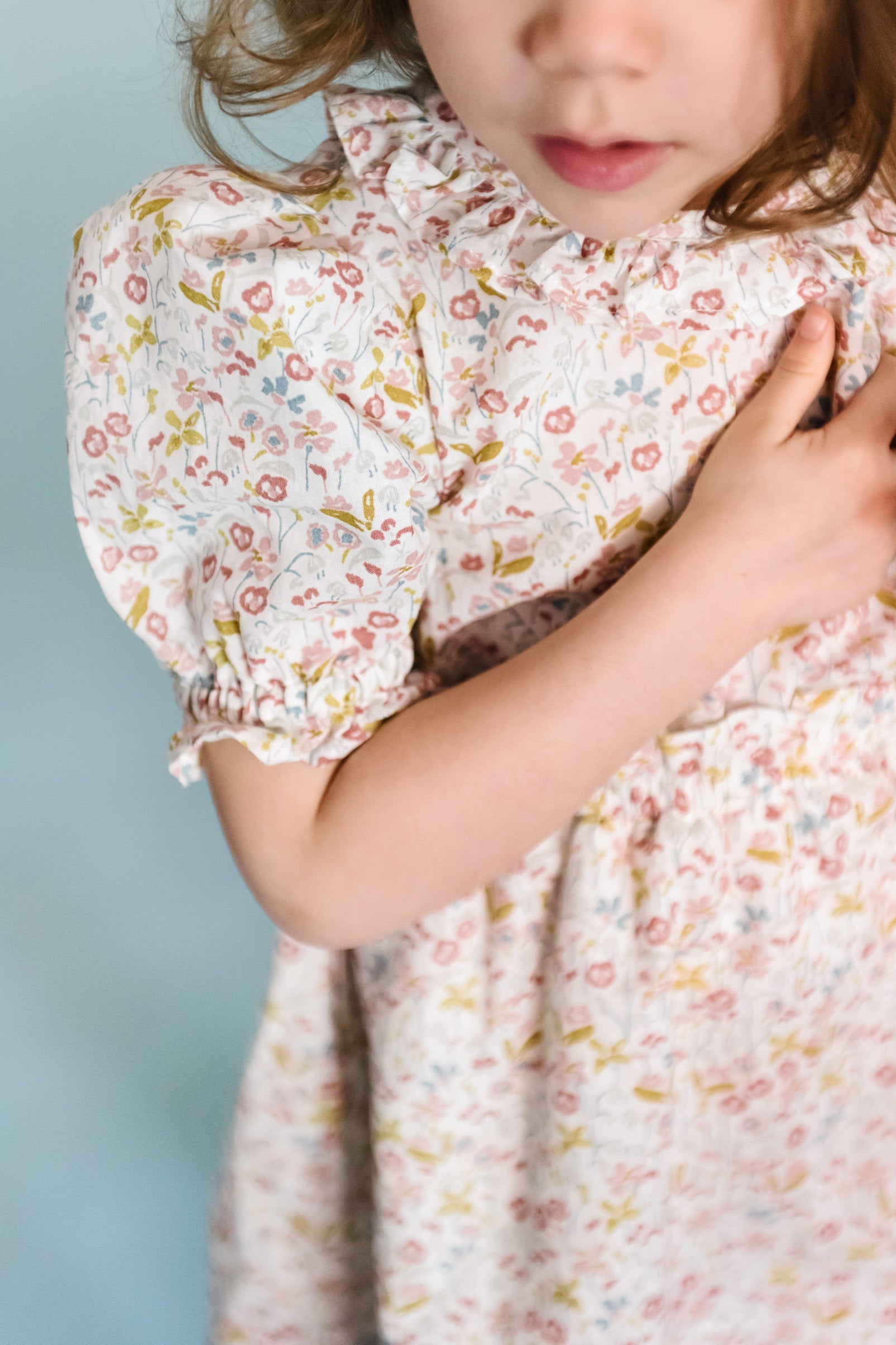 Ruffle Puff Sleeve Dress - Floret