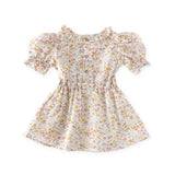 Ruffle Puff Sleeve Dress - Floret