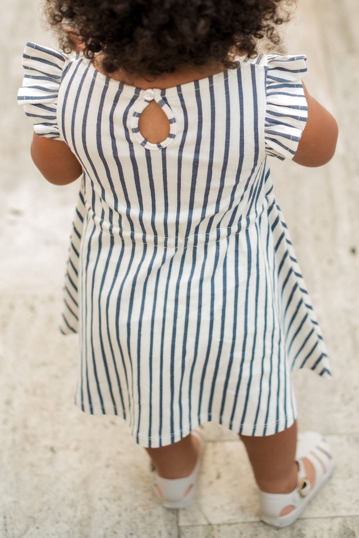 kids tank dress stripes away ink blue