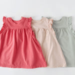 Garment Dye Ruffle Dress - Sea