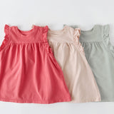 Garment Dye Ruffle Dress - Sea