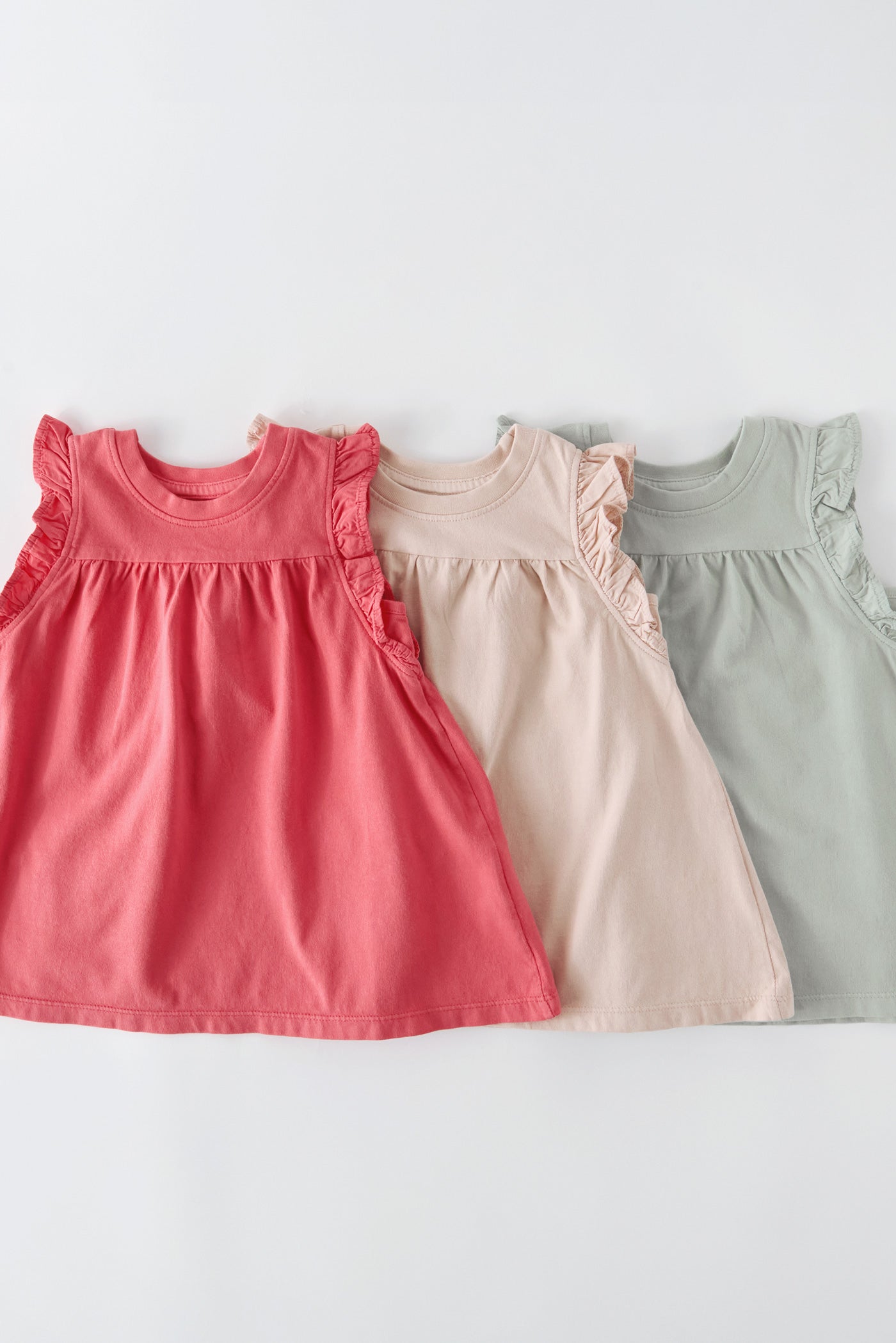 Garment Dye Ruffle Dress - Sea