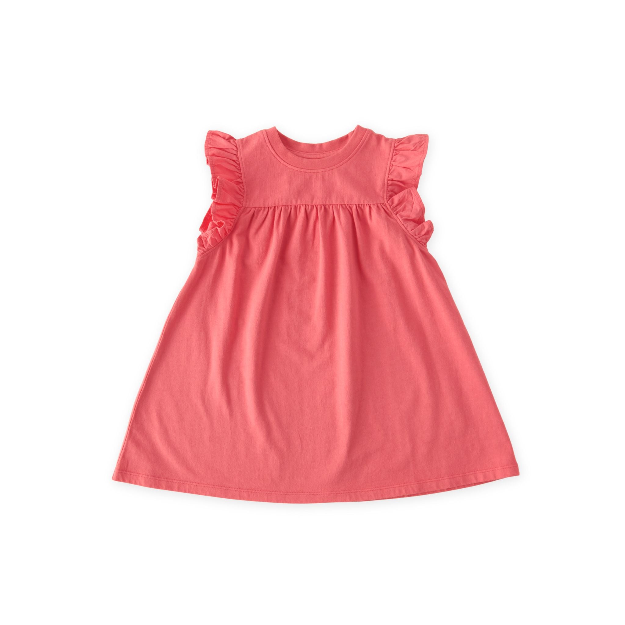 Garment Dye Ruffle Dress - Raspberry