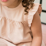 Garment Dye Ruffle Dress - Soft Peony