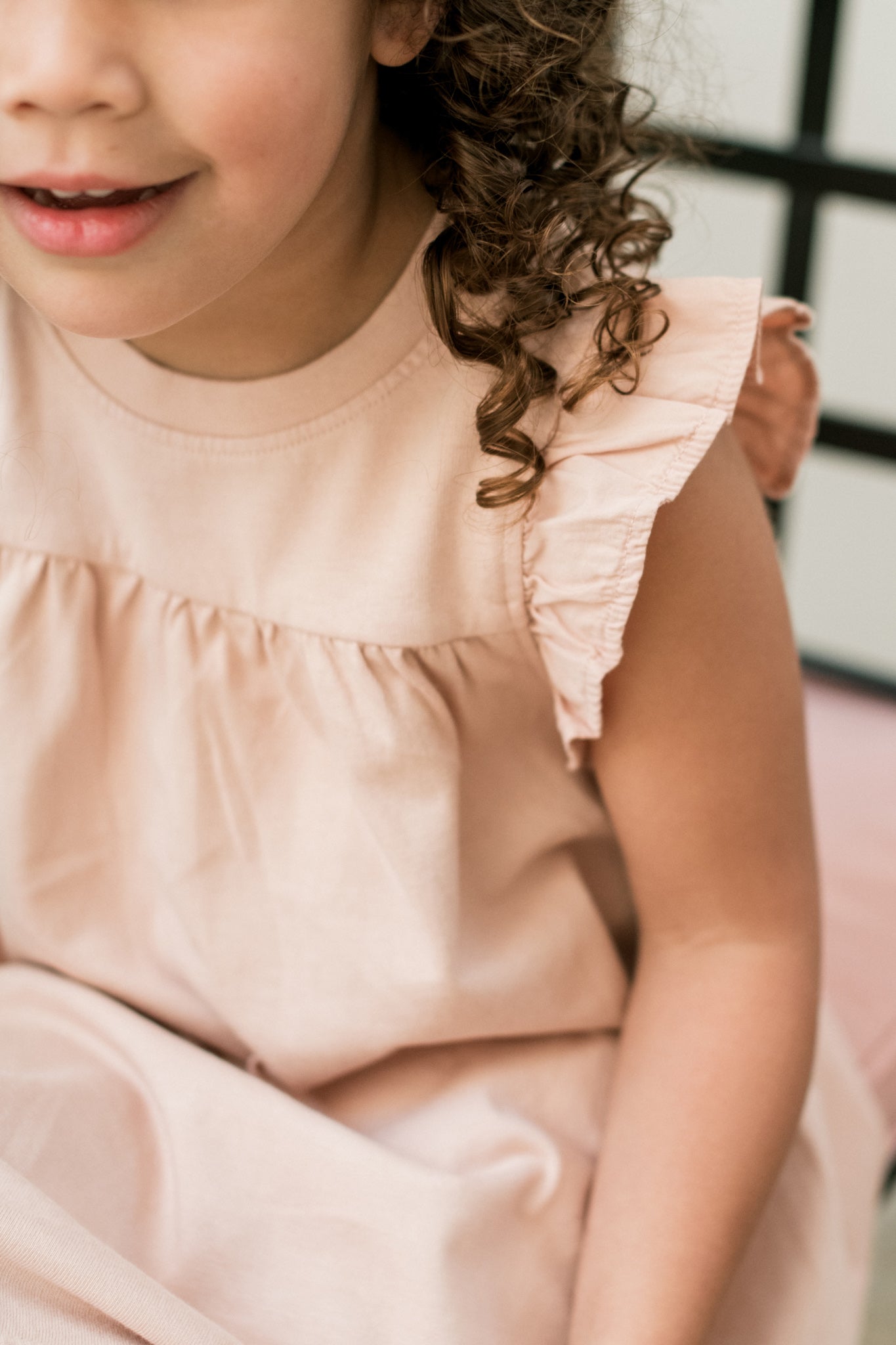Garment Dye Ruffle Dress - Soft Peony