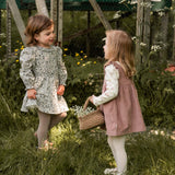 Ruffle Puff Sleeve Dress - Forget-Me-Not