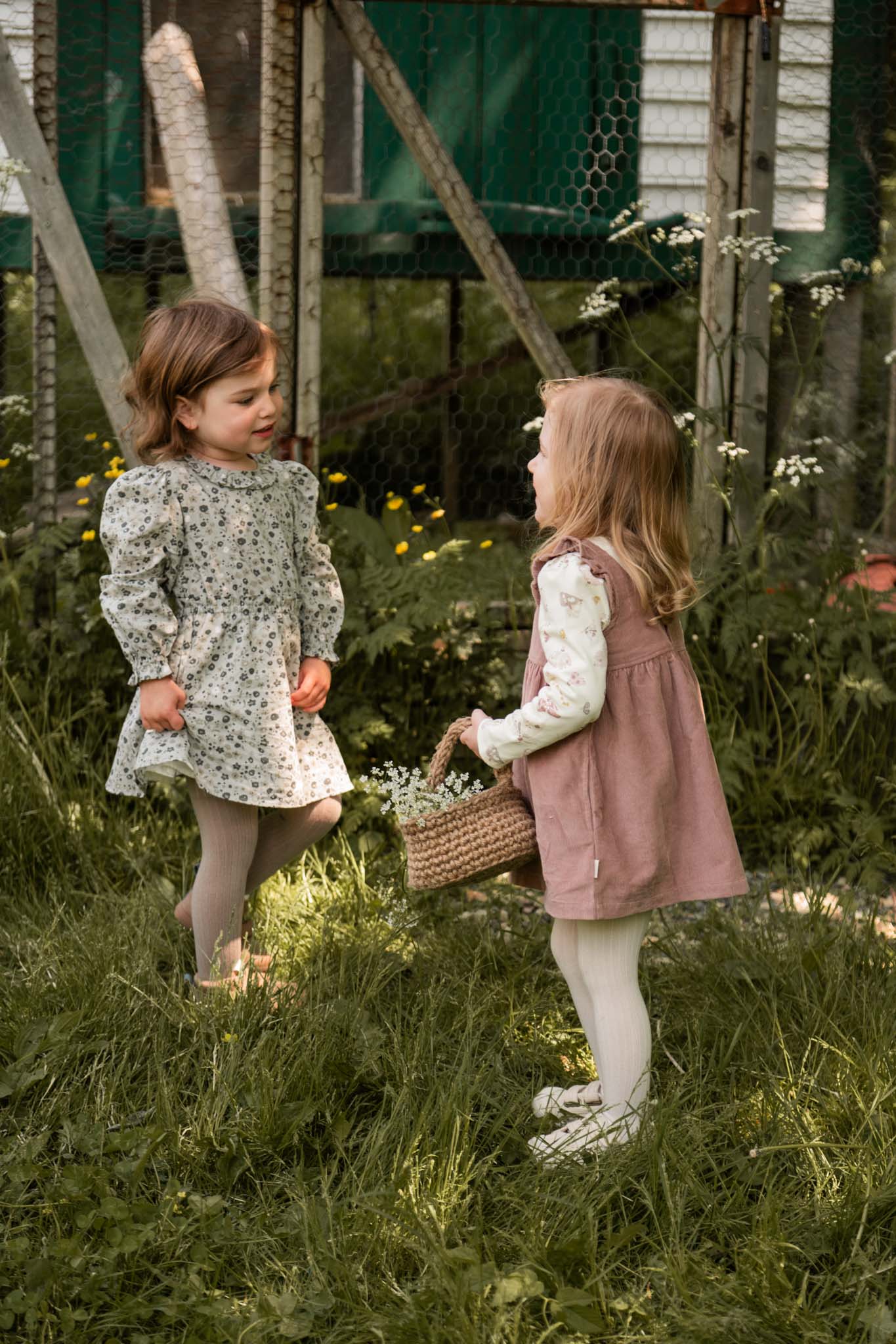 Ruffle Puff Sleeve Dress - Forget-Me-Not