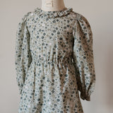 Ruffle Puff Sleeve Dress - Forget-Me-Not