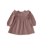 Flannel Smocked Dress - Thistle/Light Thistle