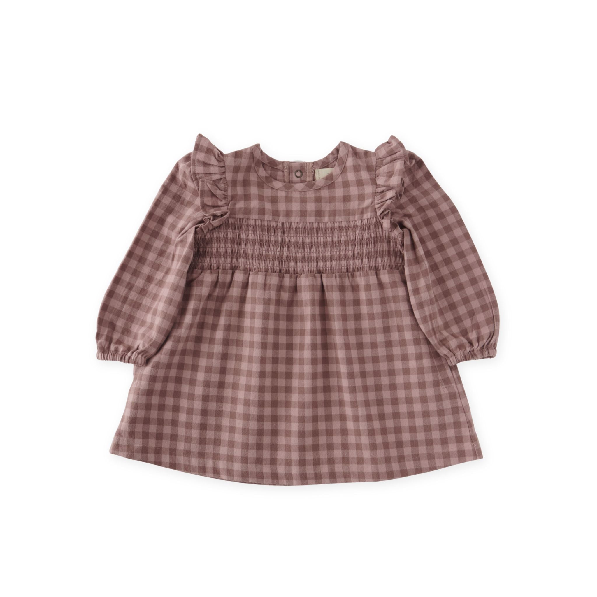 Flannel Smocked Dress - Thistle/Light Thistle