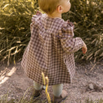 Flannel Smocked Dress - Thistle/Light Thistle