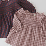Flannel Smocked Dress - Thistle/Light Thistle