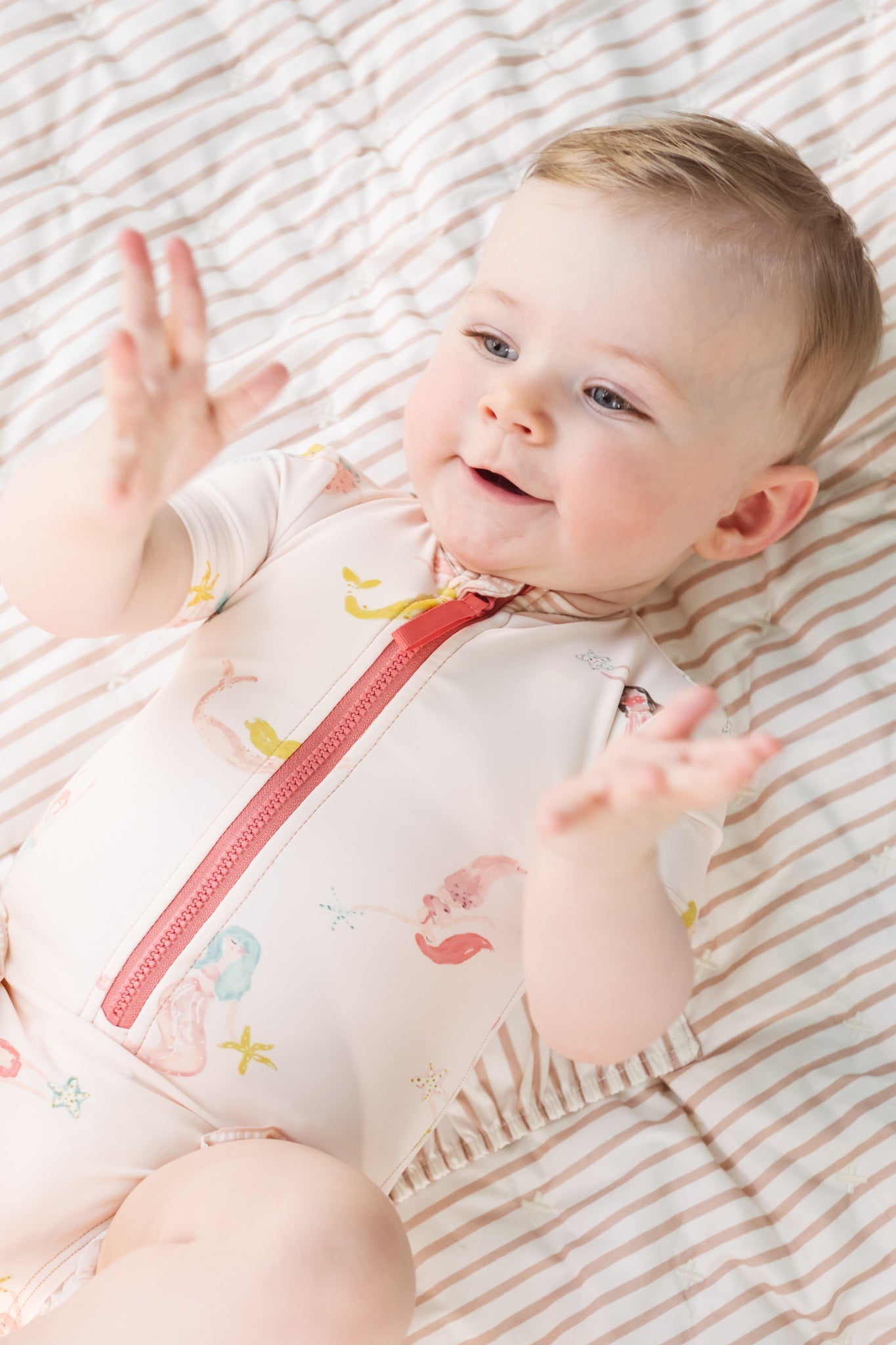 Swim Short Sleeve Ruffle One-Piece - Mermaid Melody