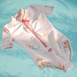 Swim Short Sleeve Ruffle One-Piece - Mermaid Melody