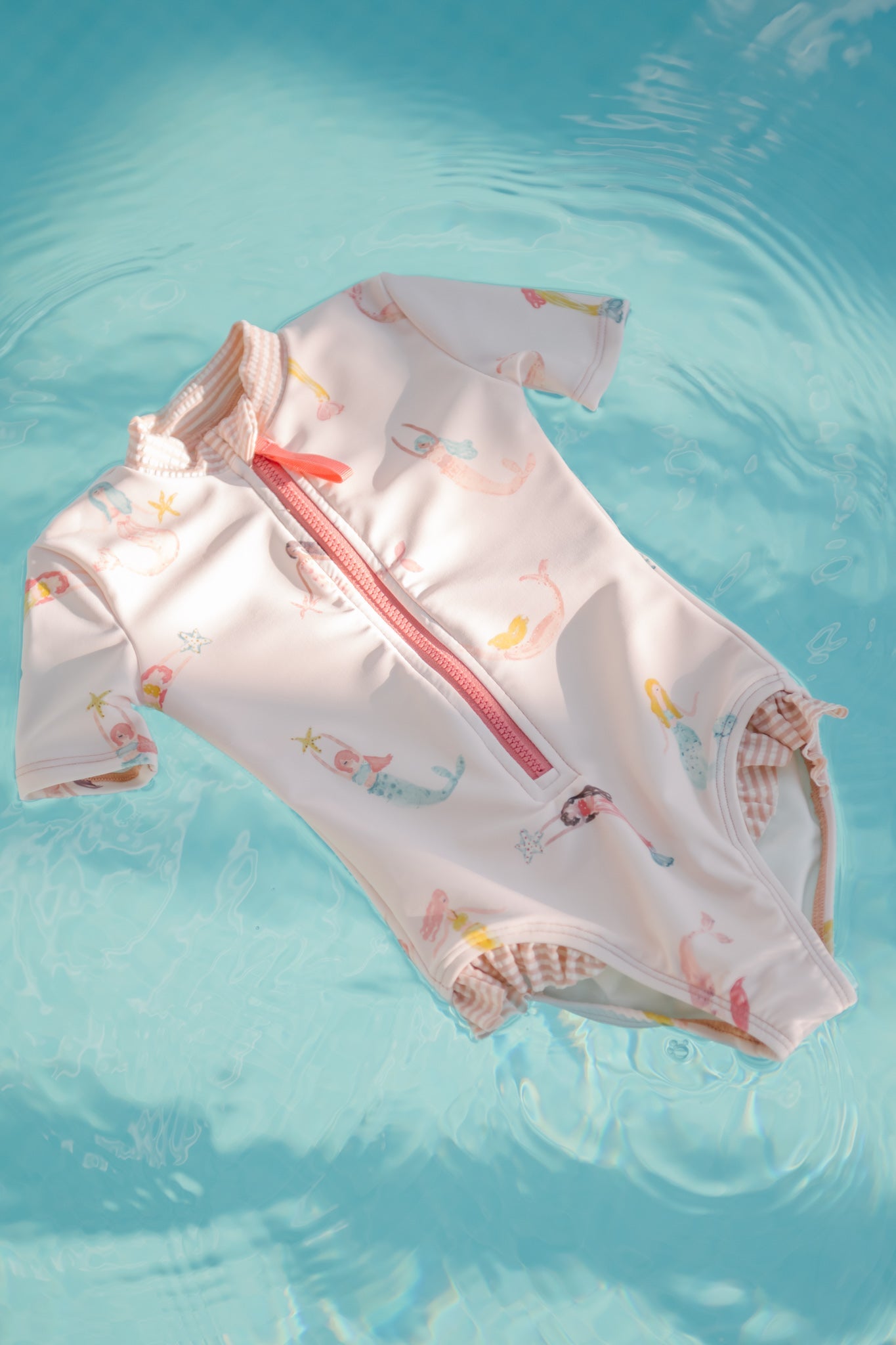 Swim Short Sleeve Ruffle One-Piece - Mermaid Melody