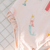Swim Short Sleeve Ruffle One-Piece - Mermaid Melody