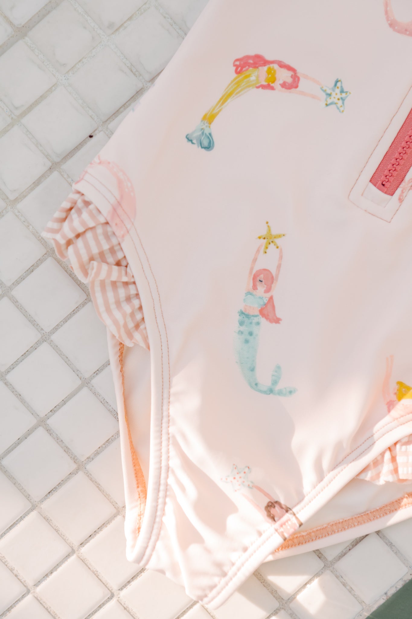 Swim Short Sleeve Ruffle One-Piece - Mermaid Melody