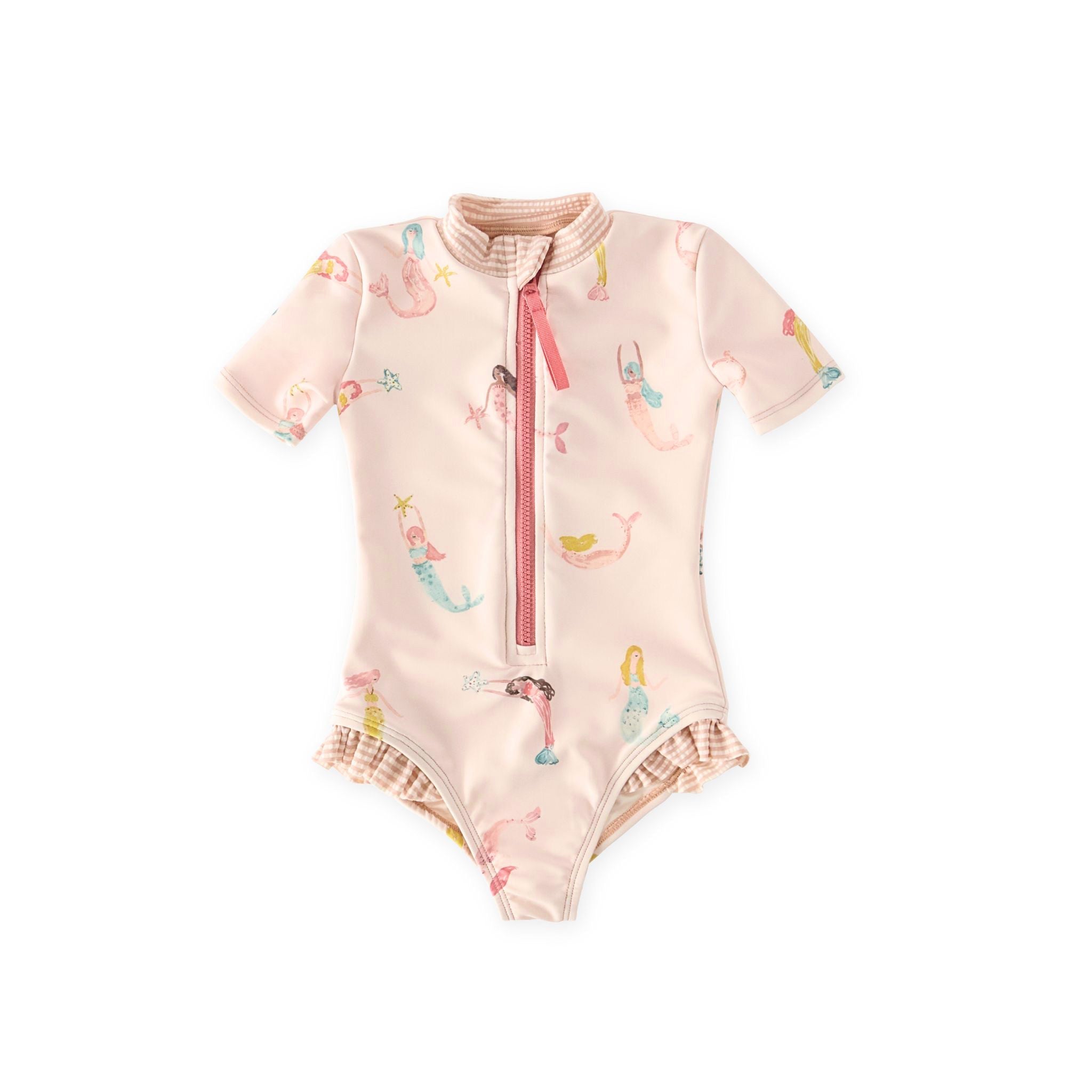 Swim Short Sleeve Ruffle One-Piece - Mermaid Melody