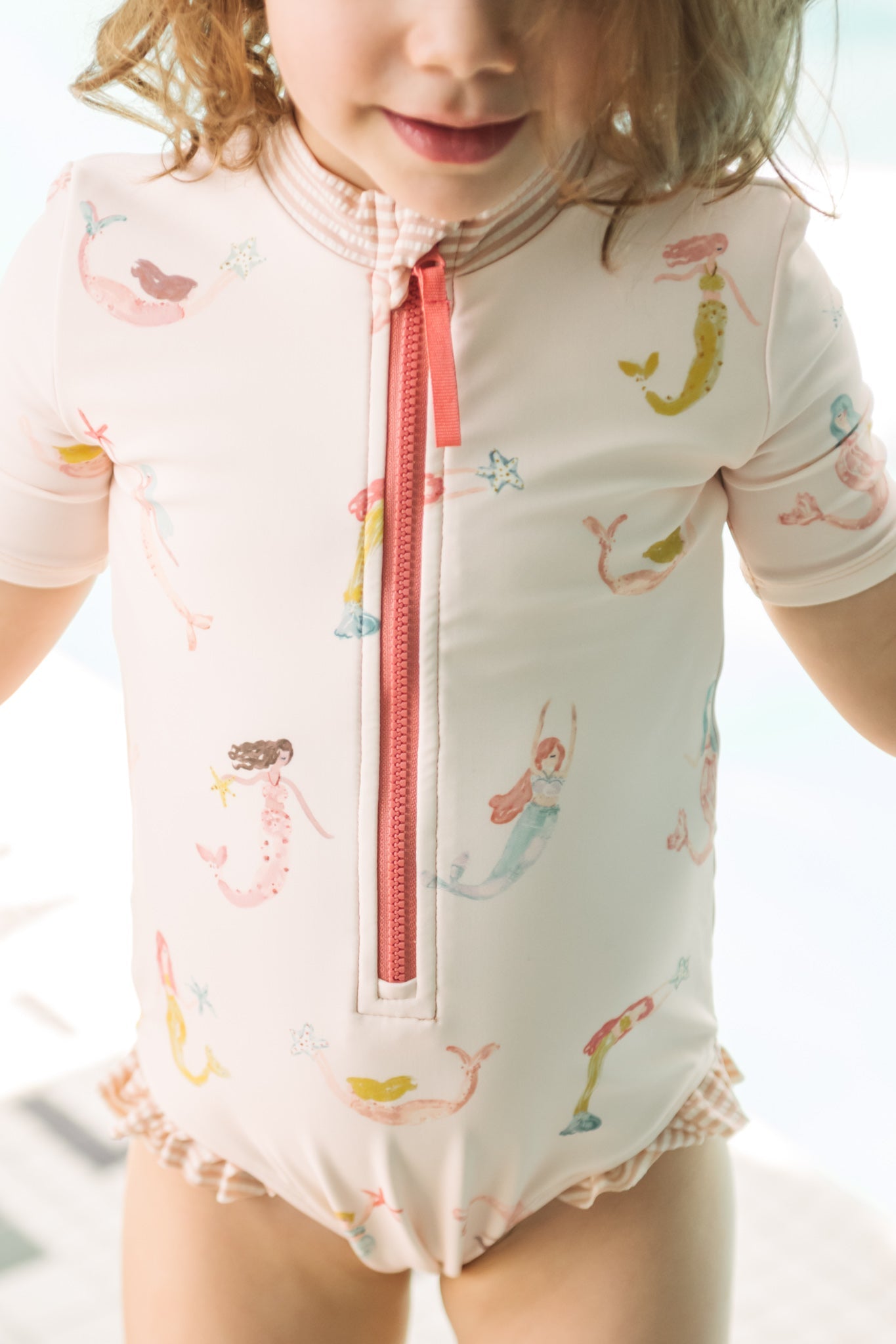 Swim Short Sleeve Ruffle One-Piece - Mermaid Melody