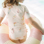 Swim Short Sleeve Ruffle One-Piece - Mermaid Melody