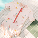 Swim Short Sleeve Ruffle One-Piece - Mermaid Melody