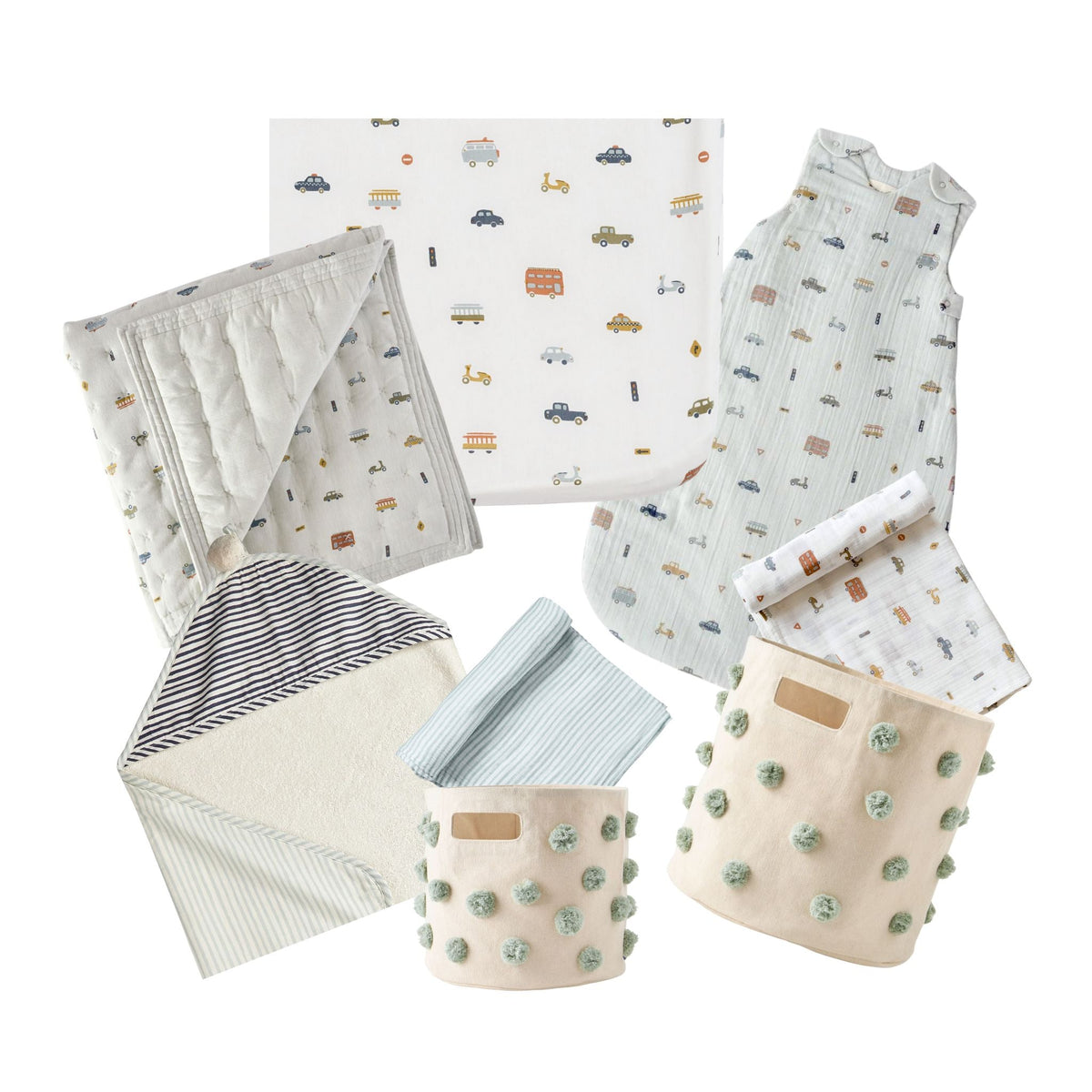 baby shower bundle in for him blues pattern