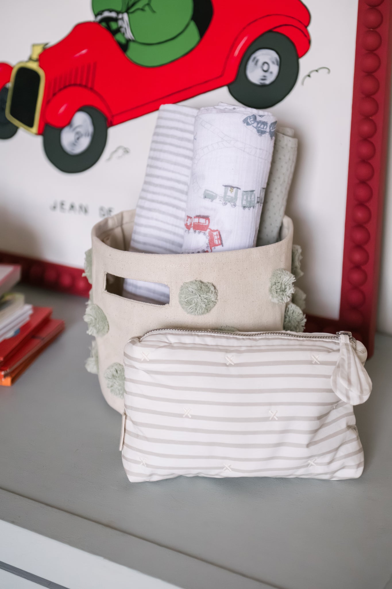 Organic Cotton Muslin Swaddle - Locomotive