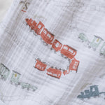 Organic Cotton Muslin Swaddle - Locomotive