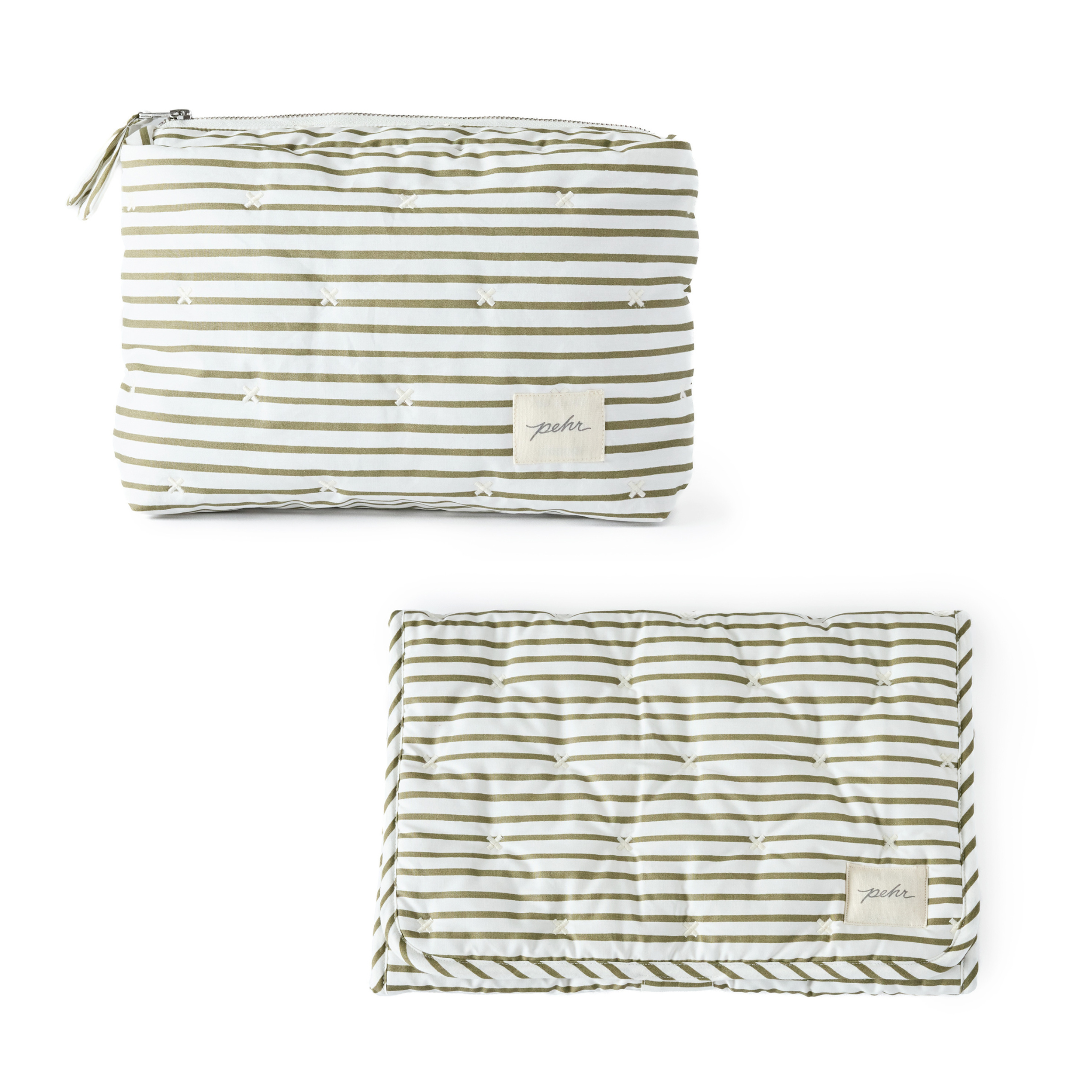 kids on the go set stripes away olive in greens pattern