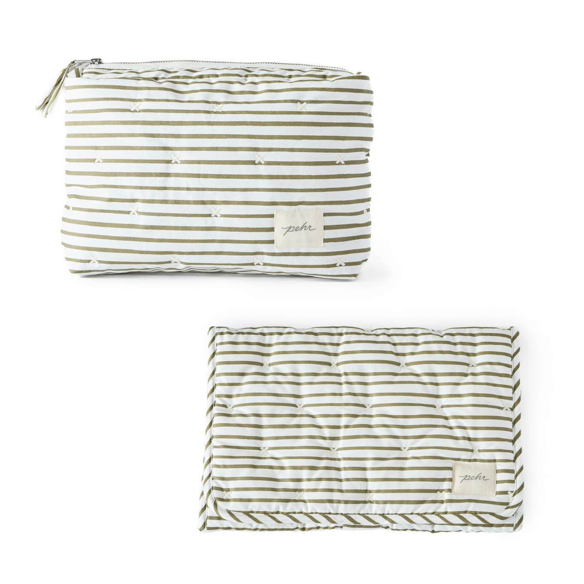 kids on the go set stripes away olive in greens pattern