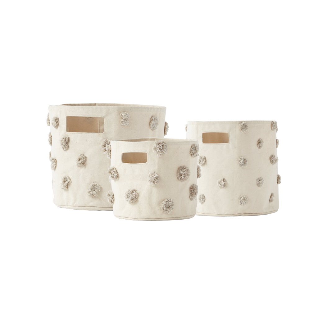 kids pom storage set grey in neutrals pattern