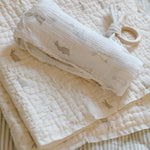 Organic Cotton Muslin Swaddle - Bunny Hop