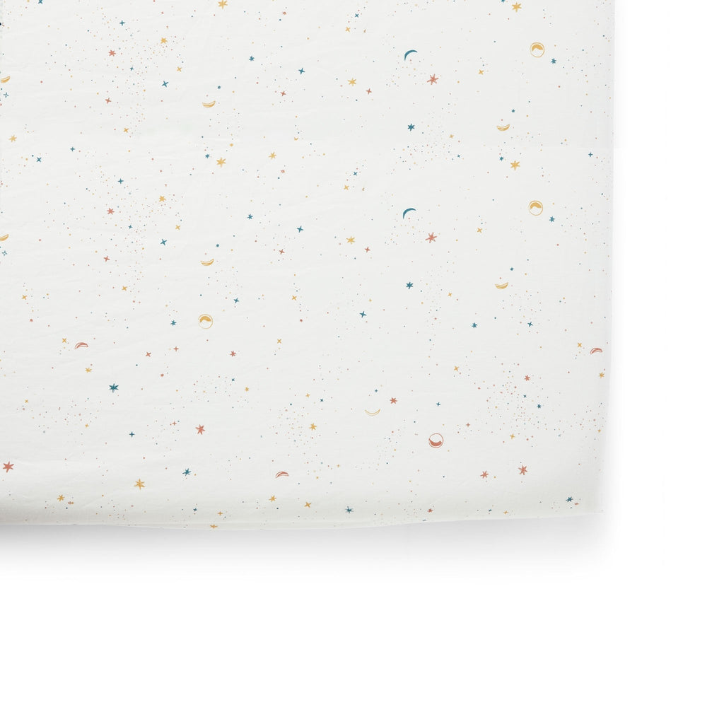crib sheet celestial in multi pattern