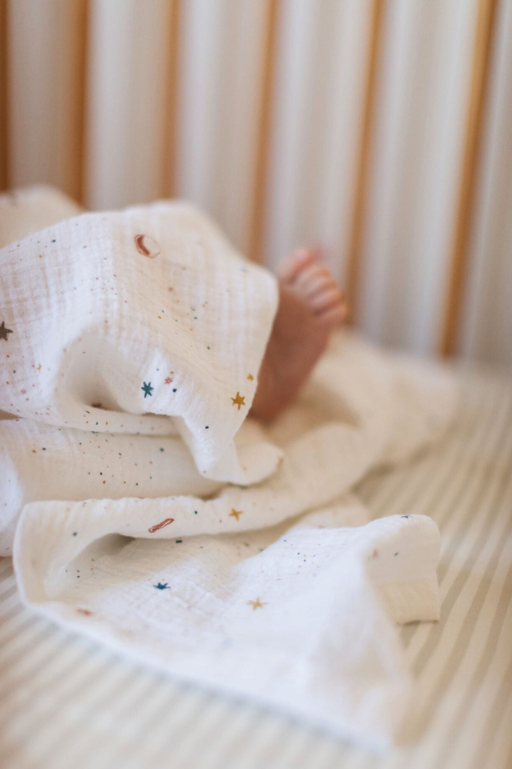 organic cotton muslin swaddle celestial