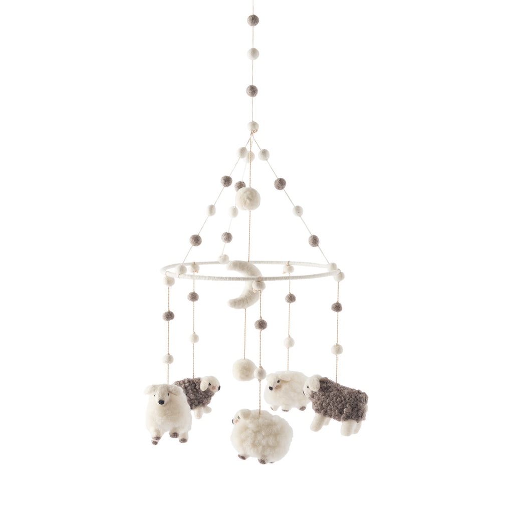 classic mobile baa sheep in neutrals pattern