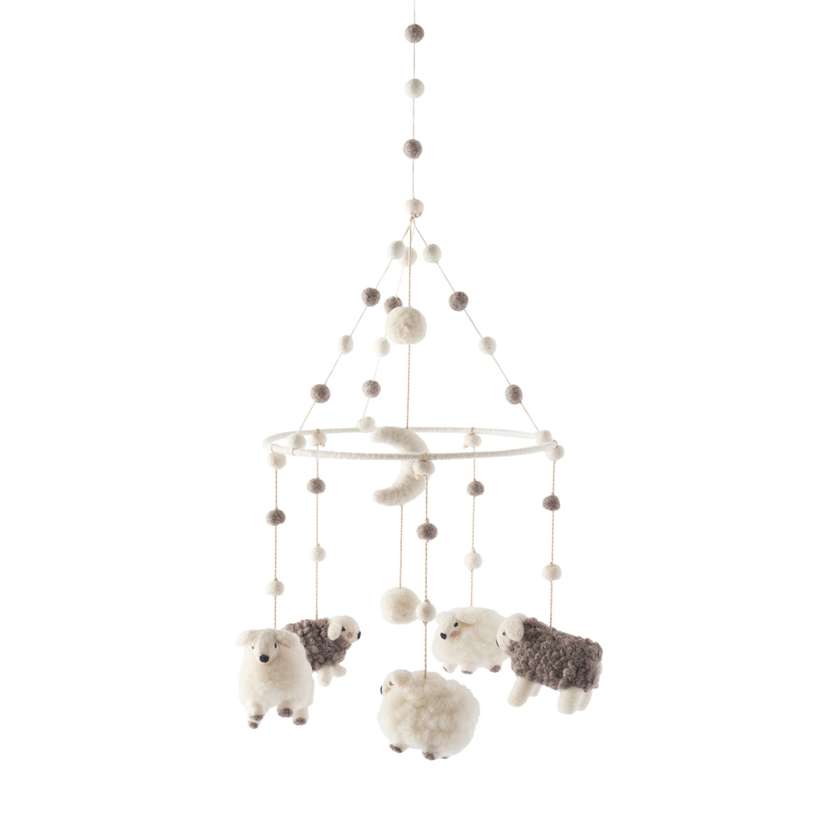 classic mobile baa sheep in neutrals pattern